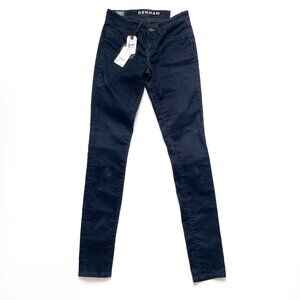 Denham Spray Skinny Jeans Velvet Velour Dark Blue Size 27 NEW NWT